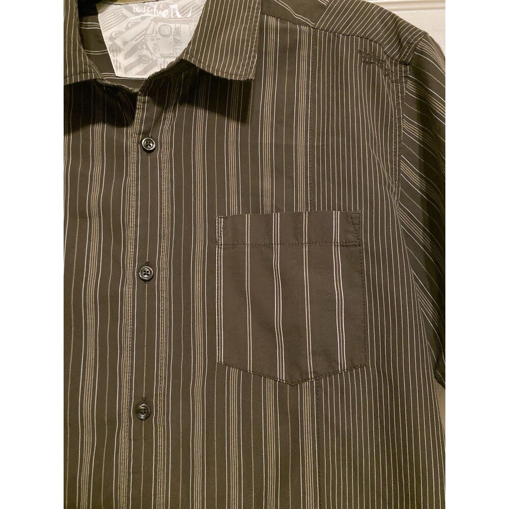 Quiksilver SS Button-Down Casual Surf Shirt Men's M Retro Stripes Skate Resort - Picture 3 of 16